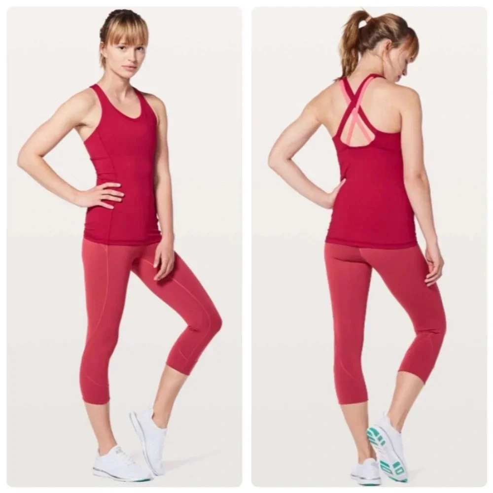 Lululemon Stash N Run Tank Ruby Red Size 6 - image 3